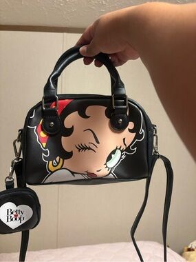 Betty Boop Black Winking Character Satchel